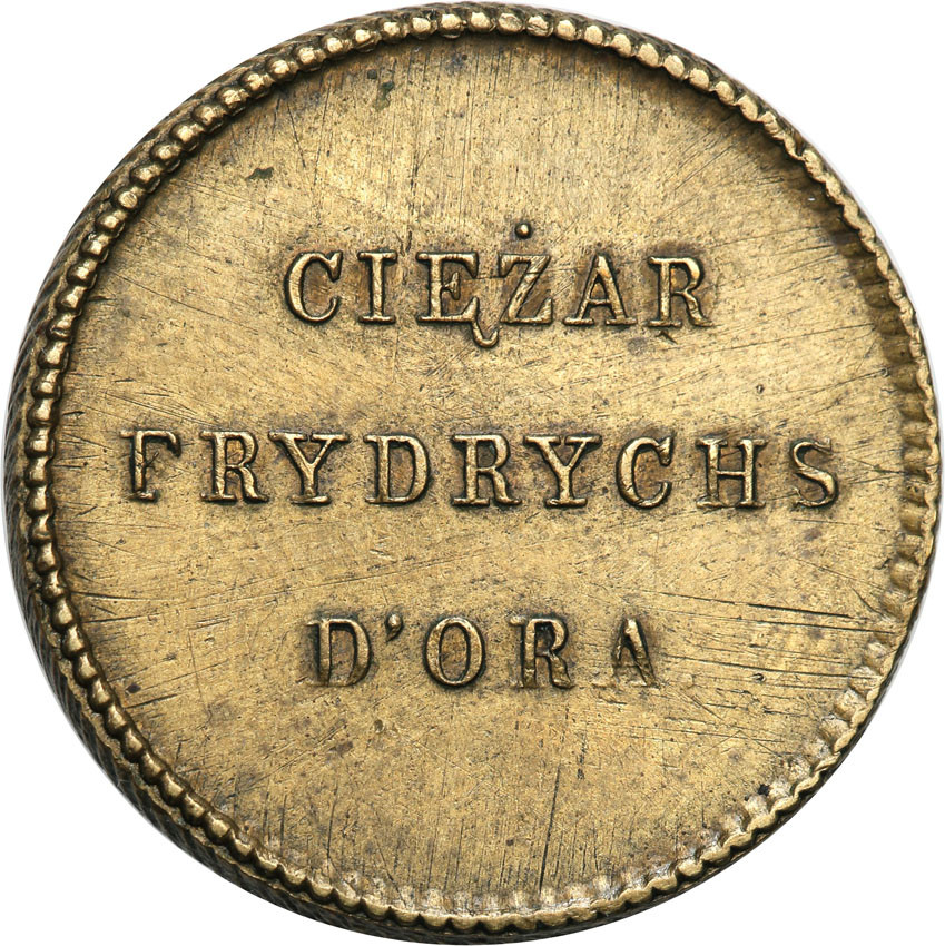 Królestwo Polskie/Rosja. Odważnik Friedrich d`ora pruskiego - RZADKI